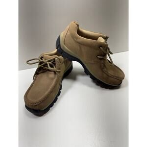 Men’s Boho Chukka Boots Sz 9 Leather Suede Beige Lace Up Casual Comfort